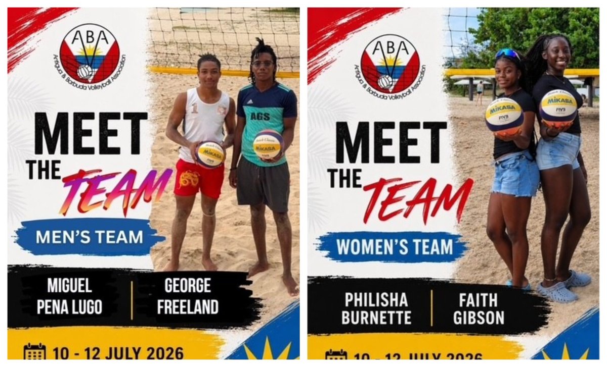 Antigua & Barbuda Names U20 Beach Volleyball Teams for July Championship in St. Kitts