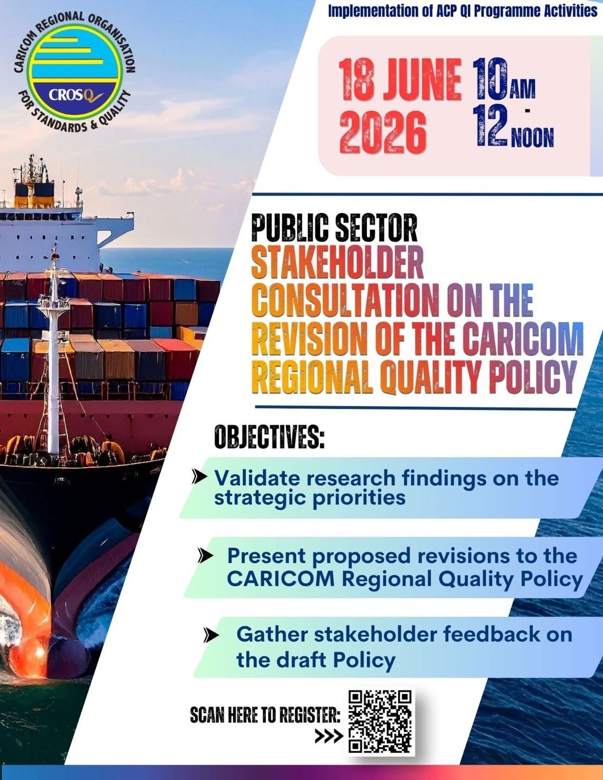 Antigua and Barbuda Stakeholders Invited to Help Shape CARICOM Quality Policy