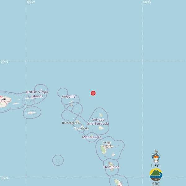 Magnitude 3.9 Earthquake Recorded Northeast of Antigua and Barbuda